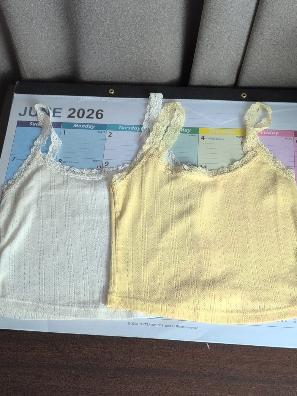 Out From Under Pointelle Lace Trim Camisole Bundle of 2 | White & Butter Yellow